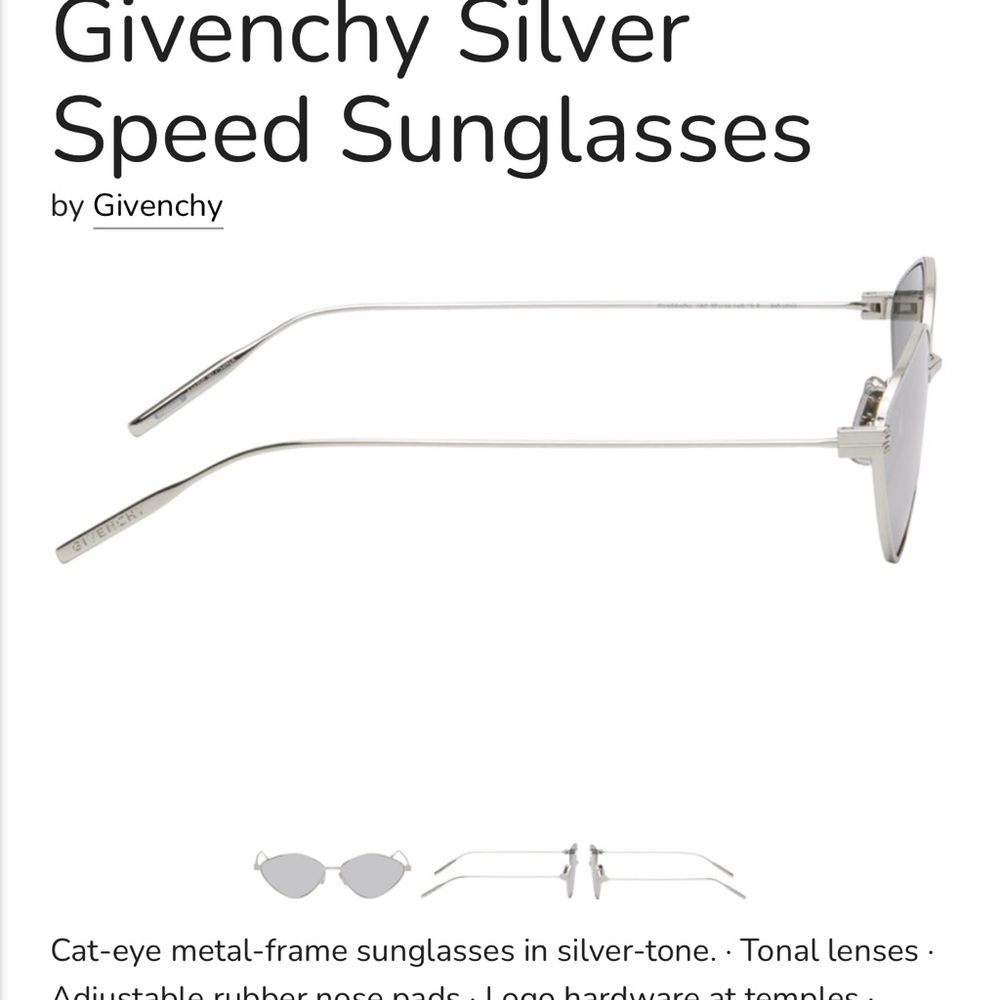 Givenchy Silver Cat-Eye Sunglasses - image 2